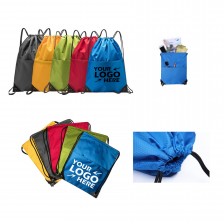W 14.1” x H 17.7” 600D Oxford Waterproof Drawstring Backpack
